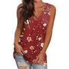 Women's Casual Fashion V-Neck Sleeveless Pullover Top Printed Vest T-Shirt