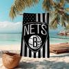 Ultra-Soft Beach Towel with Brooklyn Nets Theme,Ideal for Pool - Camping, Diving - Perfect Travel Essential, Vibrant Beach Towel.