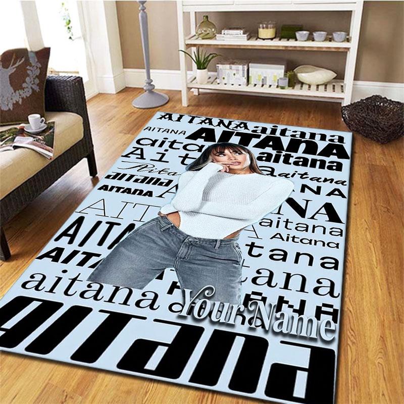 Aitana Custom Name Carpet Rug for Living Room Bedroom Home Sofa Decoration,Kids play Non-slip Floor Mat