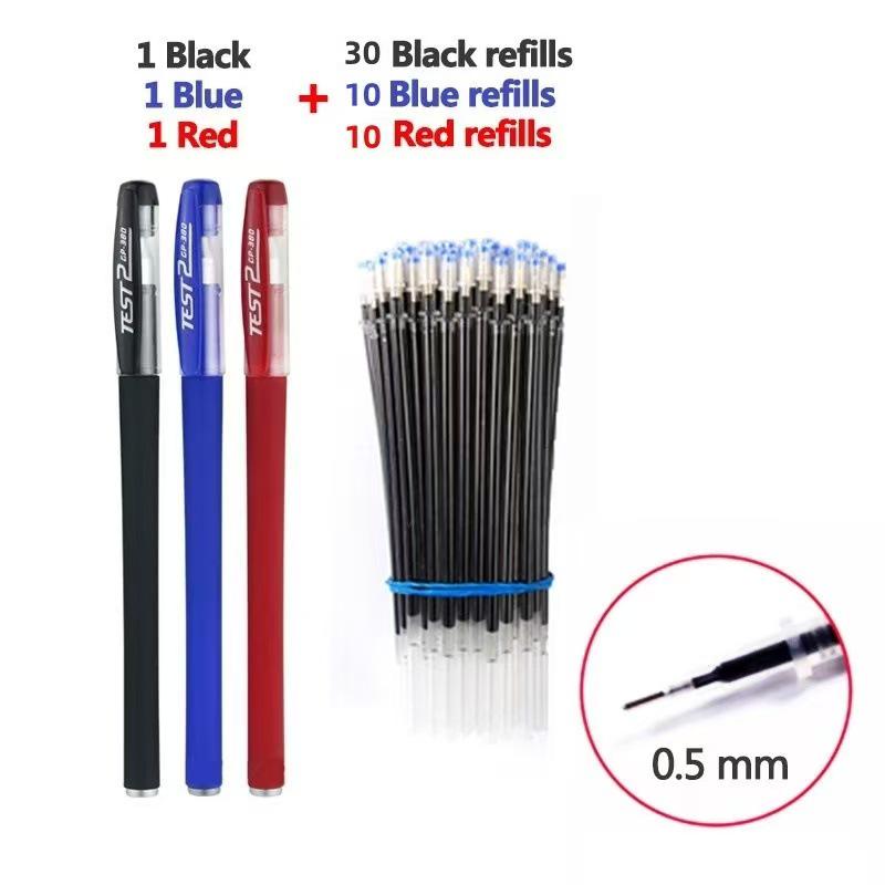 European Standard 0.5mm Black Bullet Tip Neutral Pen Set with Office Refills