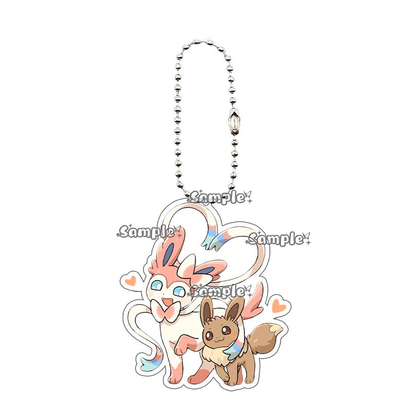 Kawaii Couple Eevee Umbreon Jolteon Anime Acrylic Keychain Accessories Cartoon Backpack Charm Keyring Acrylic Ornaments Toy Gift