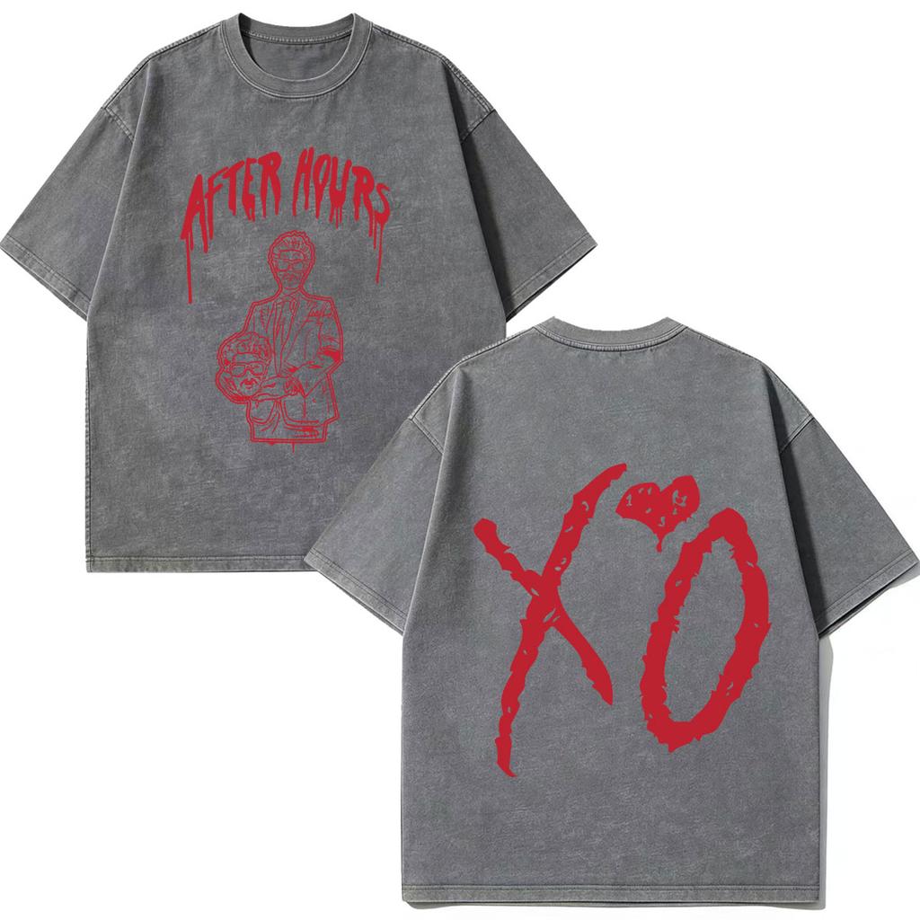 The Weeknd After Hours Til Dawn Tour 2026 Print Vintage Washed Tshirts Men Women Fashion T Shirt Casual Short Sleeve Tshirts