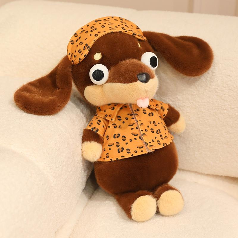 40CM Adorable Big Eyes Dachshund Plush Toy Soft Stuffed Animal Dog Doll Funny Dachshund Wear Clothes Doll Pet Puppy Gifts