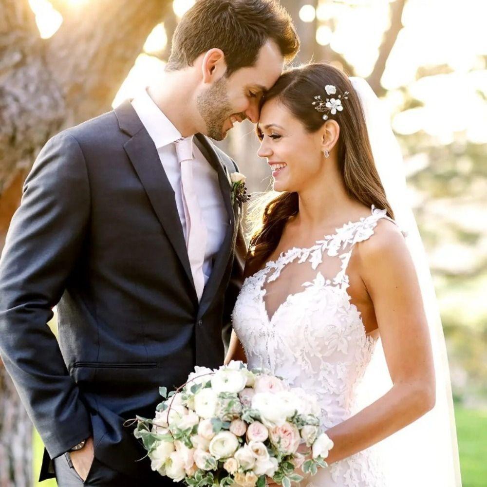 4Pcs/set Gold/Silver Flower Hair Comb Rhinestone Headpiece Luxury Bridesmaid Headwear  Prom Event