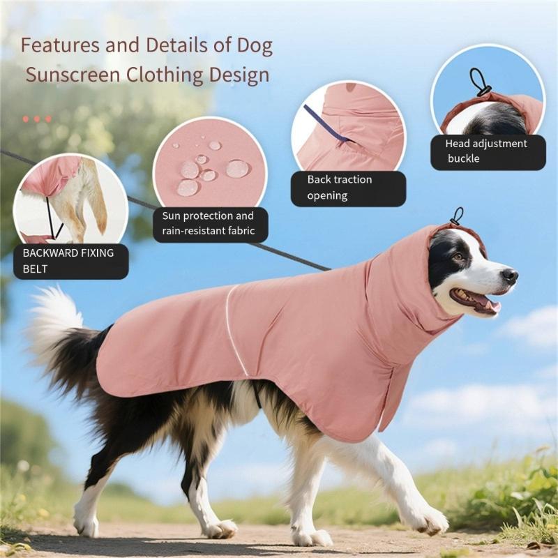 Sun Blocking Waterproof Dog Rain Coat Outdoor Walking Clothes For Small to Large Dog Beach Wear Rainy Days Adventure