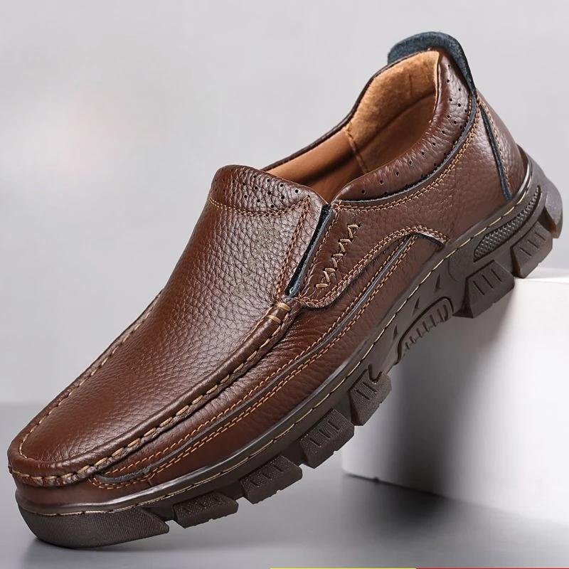 Fashion Plain Outdoor Height Increasing Men's Leather Shoes Non Slip Summer Sale In Promotion Classic Original Elegant Male Casual Shoe