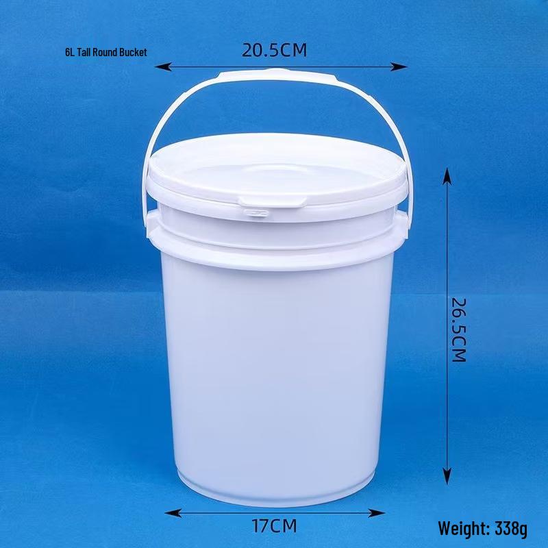 YiCang 6L Food-Grade Plastic Round Storage Bucket with Lid