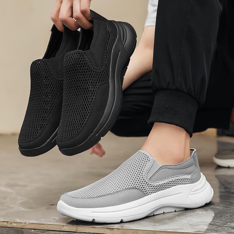 Men's Slip-On Mesh Breathable Lightweight Versatile Walking Casual Sports Shoes Easy to Wear Comfortable All-Day Footwear