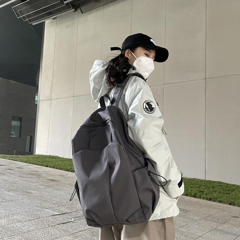 High School Student Schoolbag Ins Trendy Cool Travel College Student High School Junior High School Student Backpack Simple Backpack Large Capacity