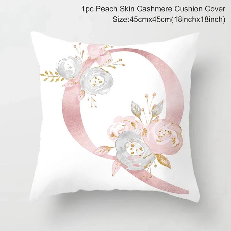 45X45Cm Pink Letter Cushion Pillowcase Decorative Sofa 40X40Cm Pillow Cases Autumn Decoration