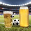 Soccer Beer Glass, Football-Shaped Glass Mug, 700ml Capacity Hot Cold Drink Glass Cup for Bar Pub Home Use