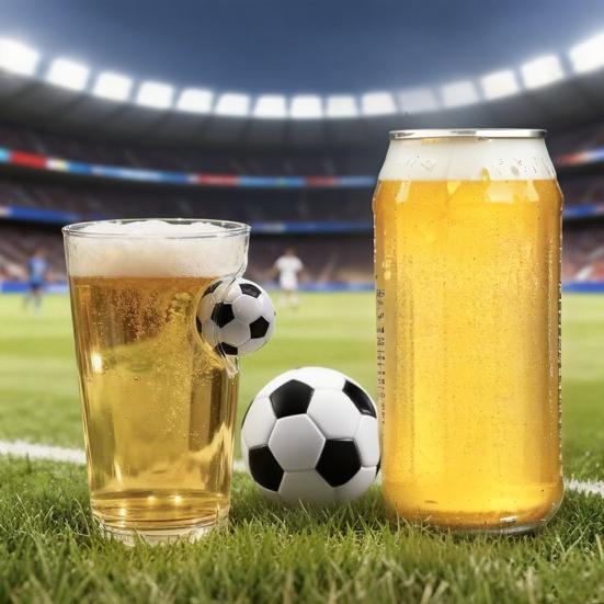 Soccer Beer Glass, Football-Shaped Glass Mug, 700ml Capacity Hot Cold Drink Glass Cup for Bar Pub Home Use