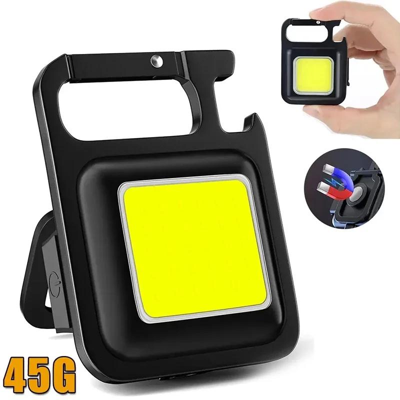Portable LED COB Work Light Rechargeable Flashlight Power Bank Magnetic Waterproof Camping Foldable Lantern with Power Display