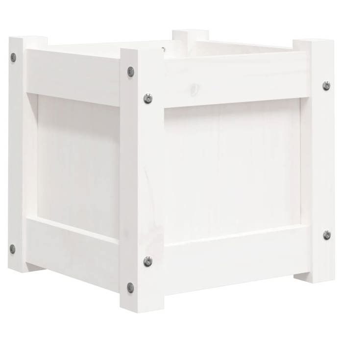 VidaXL Jardinière blanc 31x31x31 cm bois de pin massif 837396