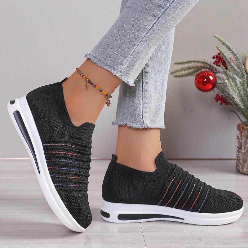 2025 Summer New Large Size Women's Platform Sports Style Casual Flying Weaving Shoes