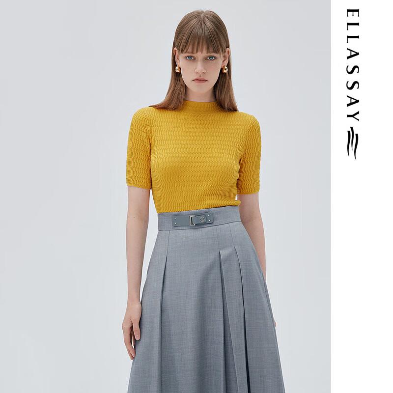 

ELLASSAY Women s Mulberry Silk Slim Knit Top M