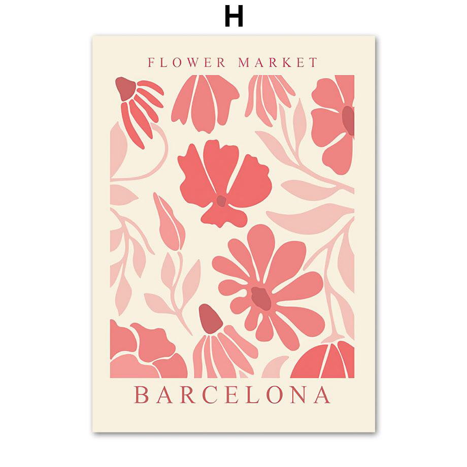 Flower Market Poster Paris London New York Botanical Floral Drawing Wall Art Print Canvas Painting Modern Living Room Home Decor