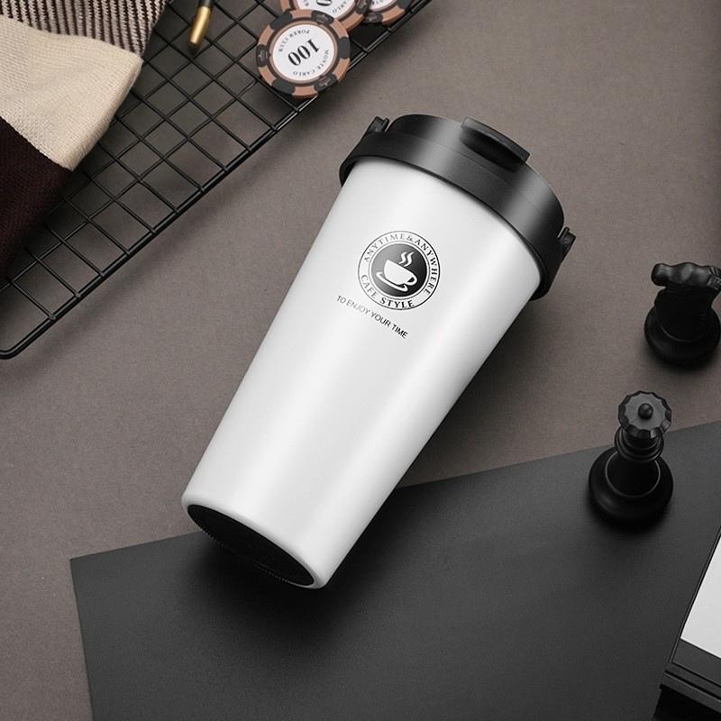 500ml Portable 304 Stainless Steel Insulated Coffee Mug Creative Gift Handheld Thermos for Travel And Outdoor