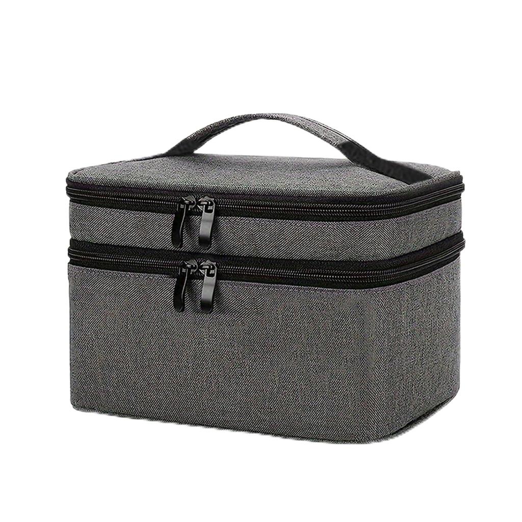 Clinical Storage Bag Waterproof Layered Compartments Elastic Mesh Pockets Portable Handle for Home Travel Office