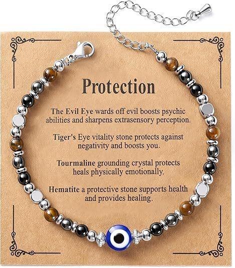 Triple Protection Bracelet Maternity Bracelet Beaded Ladies Pregnancy Gift Obsidian Aquamarine Moonstone Bracelet Women