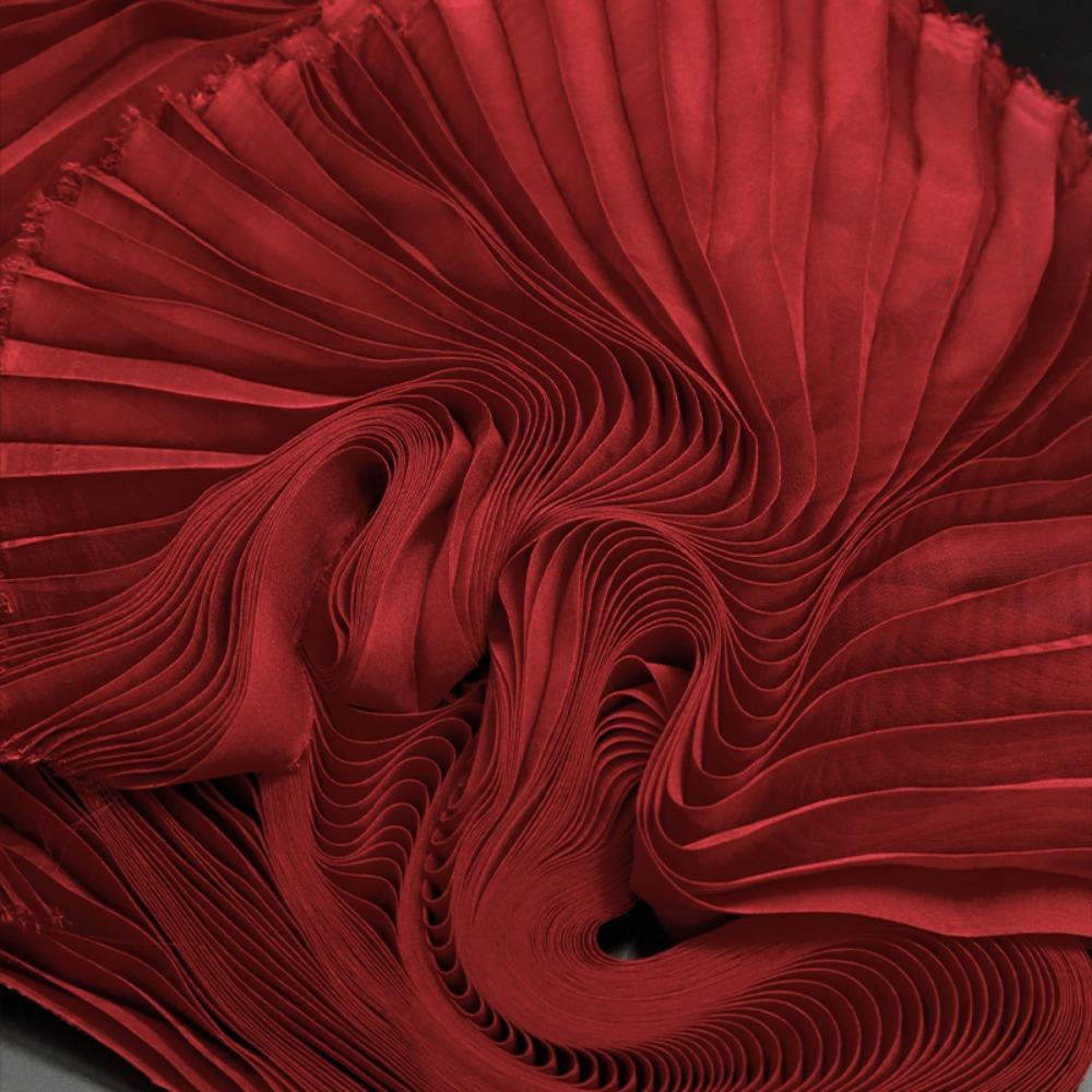 Light Chiffon Wrinkled Cloth Fabric 1 Yard DIY Material New Pleated Organza Fabric  Cloth Sewing