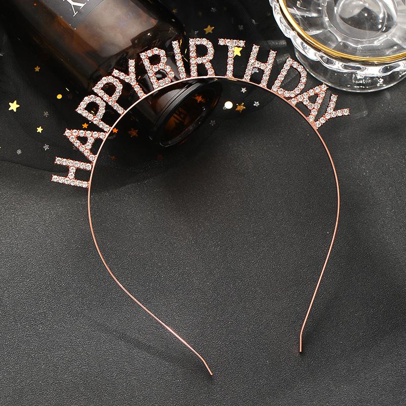 Headbands Happy Birthday Hair Hoop Hairbands Fashion Hair Accessories Rhinestone Girls Kids Women Crowns