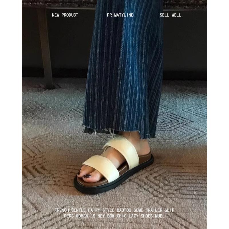 

Версия из овчины нишевые крутые тапочки женские носят толстоподошвенные ретро сандалии на одном ремешке повседневные крутые тапочки 35 абрикосовый