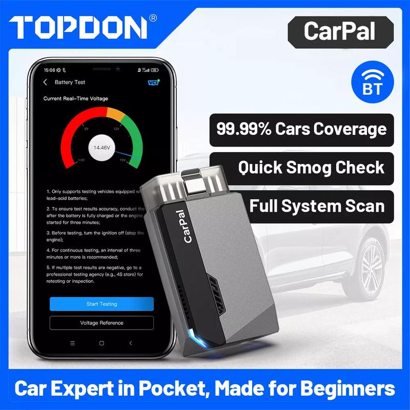 TOPDON Carpal OBD2 Scanner for Car All System Diagnostic Tool Vehicle Health Check Smog Check Battery Test IOS Android  BT 5.0 CarPal
