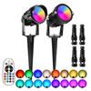 RGBW 12V Landscape Light: Colorful Plug-in Strip with Remote Control, Spotlight, and Courtyard Projector for Lawn Lighting.