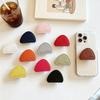 Irregular English Solid Color Leather Phone Holder & Airbag Stand for Desktop