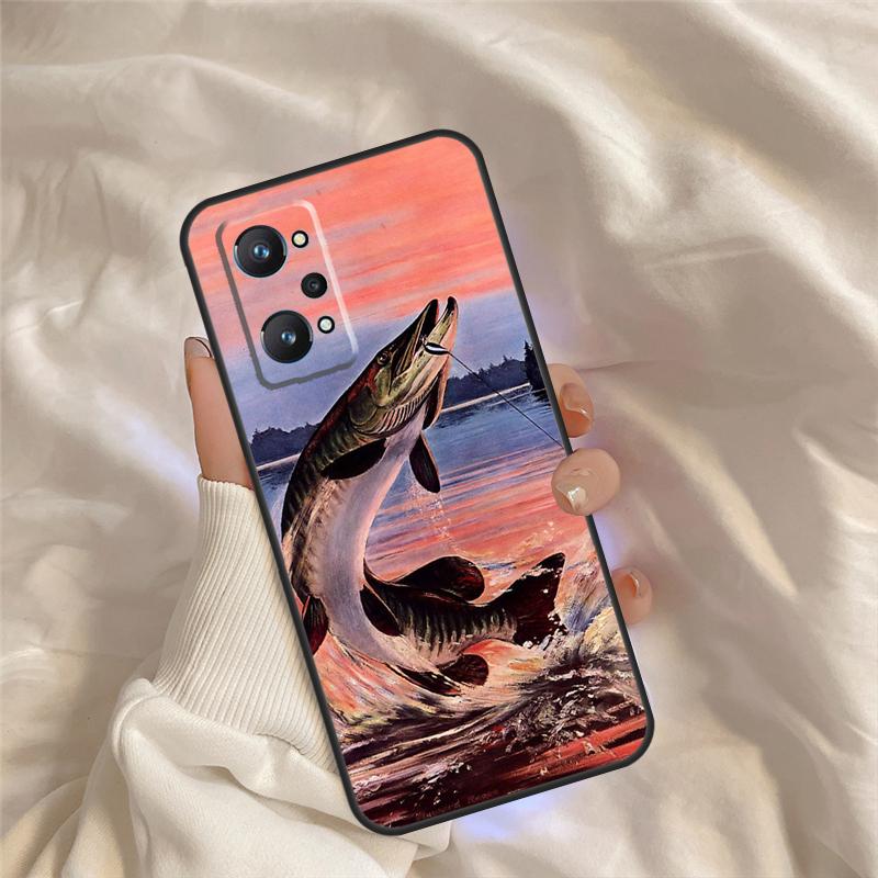 Fish Fishing Fisherman Case For Realme C71 C55 C67 C51 C75 C63 C61 C65 C53 C35 11 12 13 14 Pro Plus GT6 GT7 15 Pro