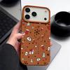 Full-Coverage Christmas Pattern iPhone Case for iPhone 17 16 15 14 Fro Max 13 Air - Festive Shockproof TPU Cover with PU Leather Texture