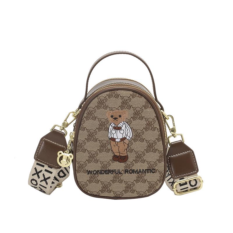 Kiki Bear 2026 Women's Embroidered Bear Crossbody Handbag