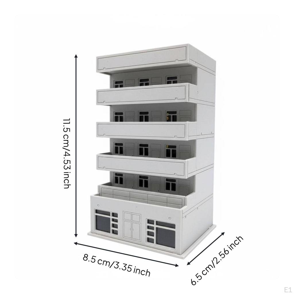 Miniature Balcony House Model Easy Assembly Residential Building No Glue Needed for Designers,