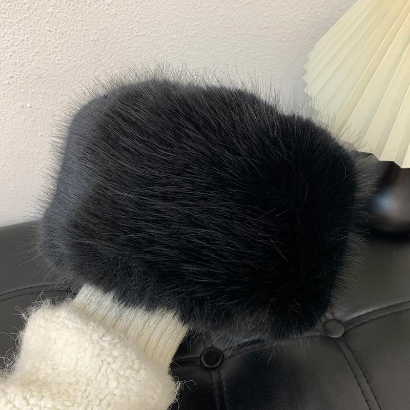 

Warm Women s Beanie Winter Hat Fluffy Fur Bucket Hat for Women Plush Fisherman Hat Thicken Cold Snowy Day Panama Cap Snow Caps чёрный