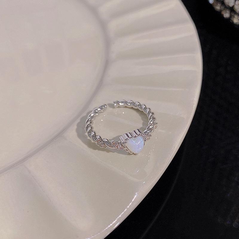 

Элегантное серебряное кольцо с цирконом для женщин - Открытый дизайн, универсальное и стильное Adjustable