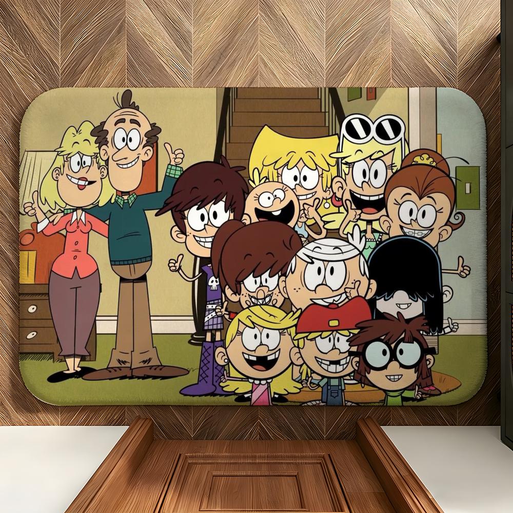 Cartoon T-The L-Loud H-House Floor Mat Soft Flannel Floor Mat Suitable for Entryways, Living Rooms, Bedrooms, and Bathrooms