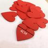 20pcs Craft Scrapbooking Wedding Diy Decor Red Love Heart Shape Wood Slice Pieces with Hole for DIY