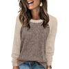 Women's Fashionable Long-sleeved Pullover Solid-color Top