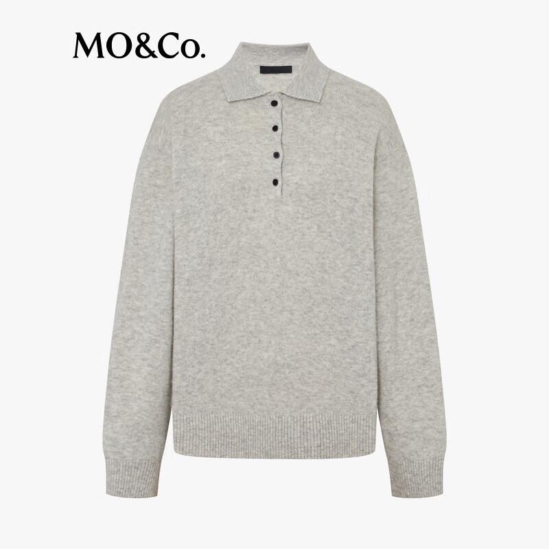 MO&Co. Women's Sophisticated Lightweight Warm Polo Knit Sweater