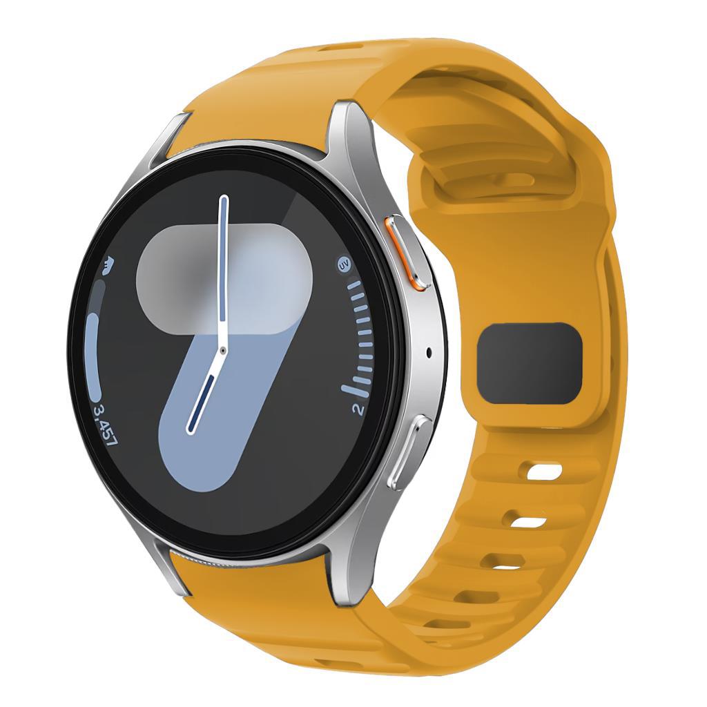 

for Samsung Galaxy Watch 7 Band FE 6 4 Classic 5 pro 44mm 40mm smart watch Silicone sport correa Bracelet Galaxy Watch 7 strap Galaxy4 classic 46mm жовтий