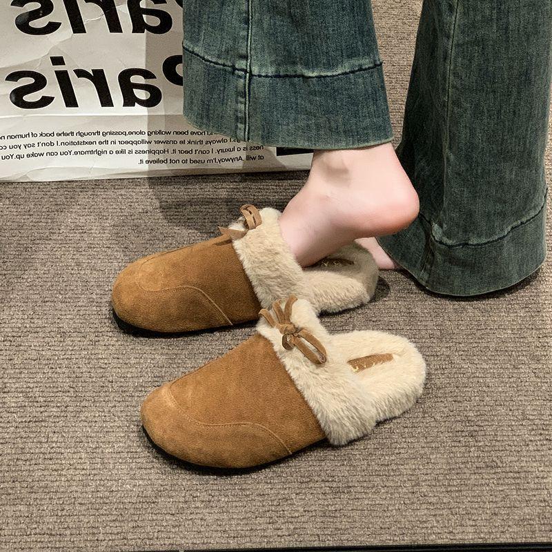 2025 Autumn/Winter Women's Fleece-Lined Birkenstock Toe Slippers – Warm, Furry, Versatile Outdoor Casual Footwear