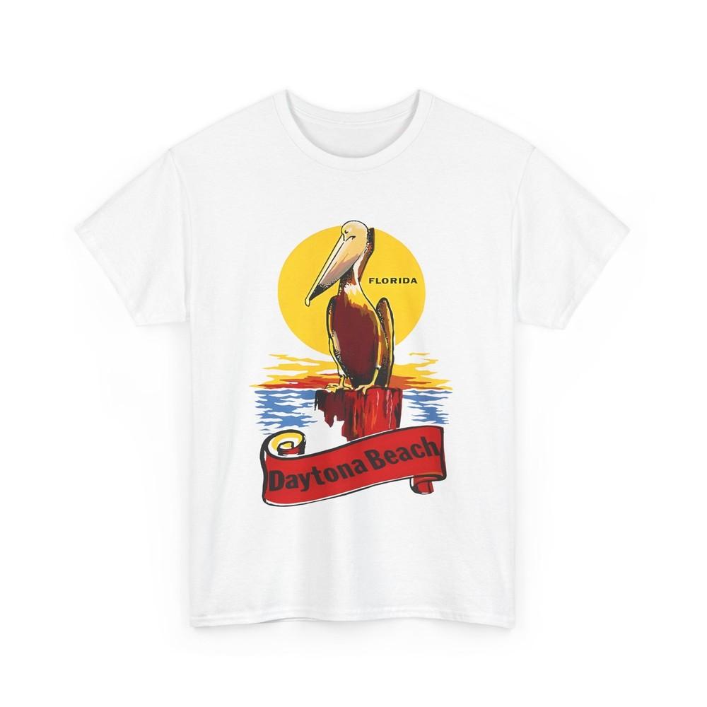

vintage florida pelican souvenir water decal reproduction tshirt 4XL