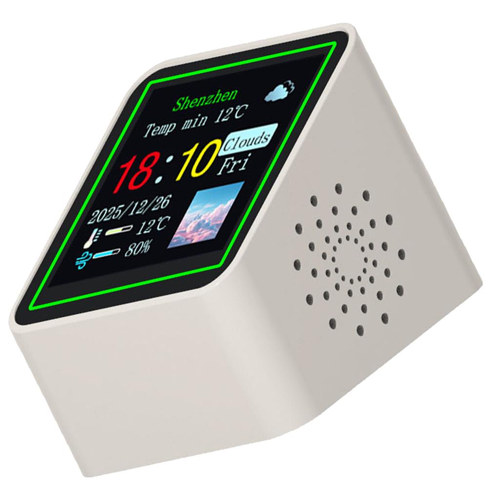 WiFi Digitale Wetterstation Uhr 1,54 Zoll Bildschirm Einstellbare Helligkeit Elektronische Uhr mit Echtzeit-Wetter