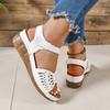 Fashion Classic Women Shoes Summer Women's Sandals Fashion Hollow Wedges Sandals Retro Solid Sewing Plus Size Rome Shoes
