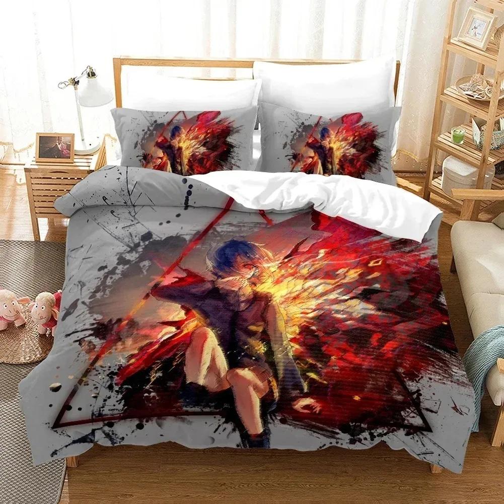 3D Printed Cartoons Tokyo Ghoul Kaneki Ken Bedding Set Duvet Cover Double Twin Full Queen King Adult Kids Bedclothes Quilt Cover