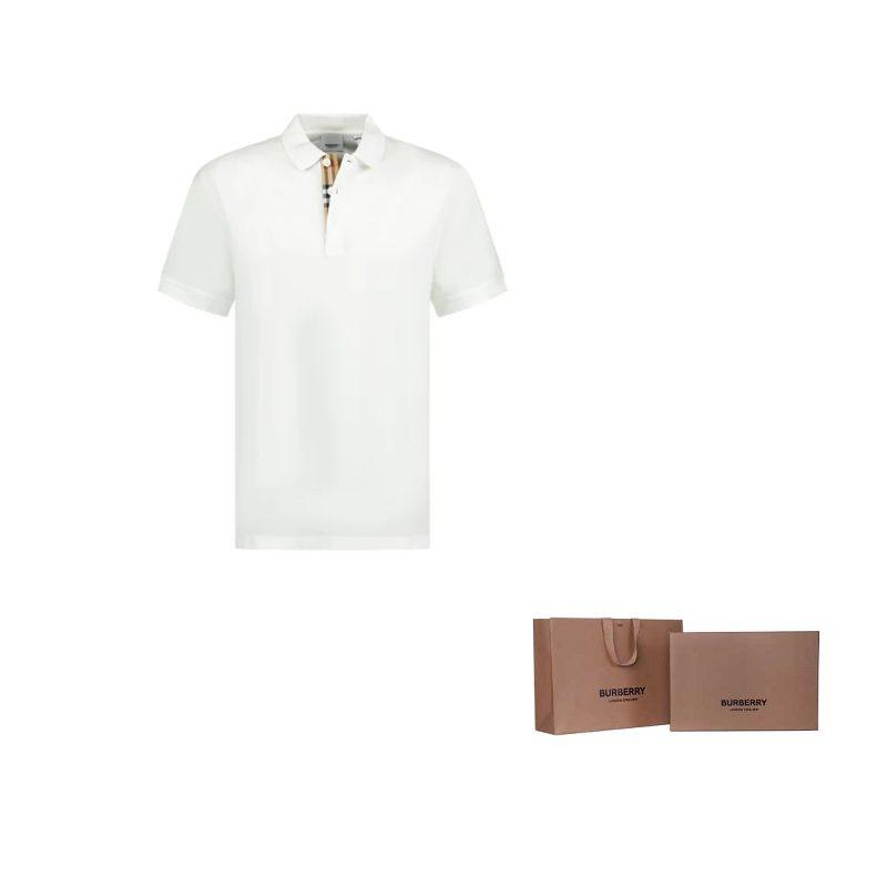 Burberry SS23 Men's Casual Pullover Short Sleeve Polo Shirt White 80675831