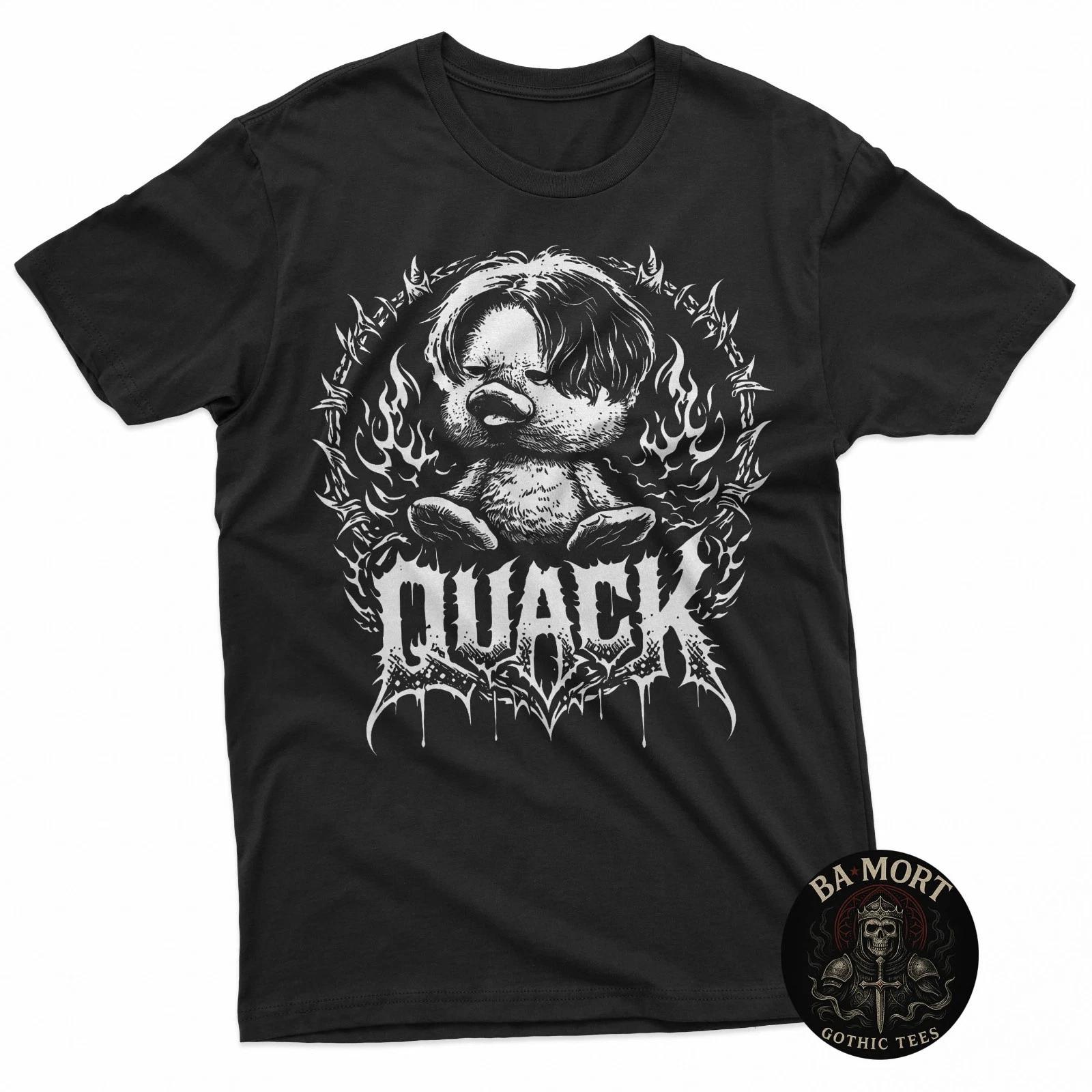 Quack Funny Metal Duck Dark Humor Animal Meme T-Shirt XS