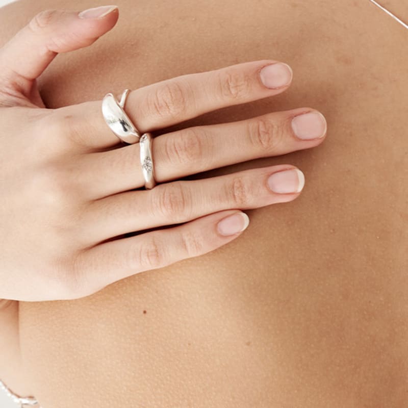 LAYERMOOD 23 Twist X Bold Ring-silver