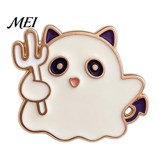 Ghost Enamel Pin Spooky Halloween Brooch Pin, Pumpkin Skull Haunted House Decorative Accessory for Sweaters Coats Bags Hats Scratch-resistant